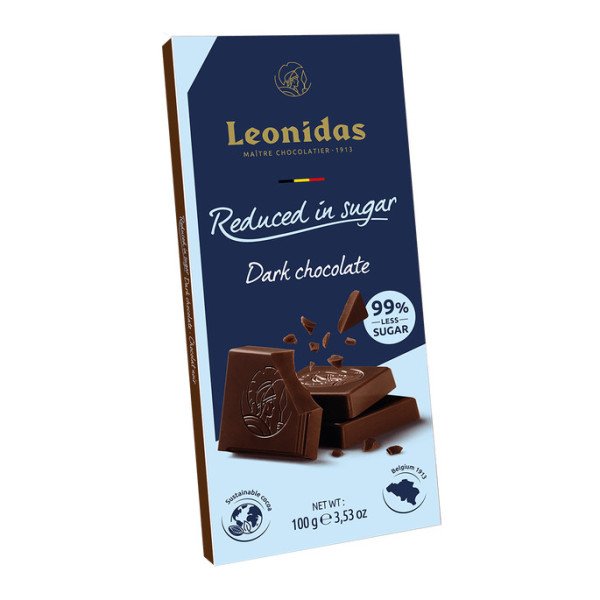 Tablette réduite en sucre chocolat noir